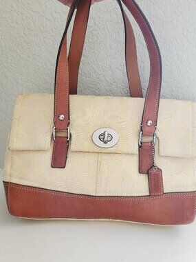 Euc Vintage Coach Hampton Signature Yellow Handbag Purse